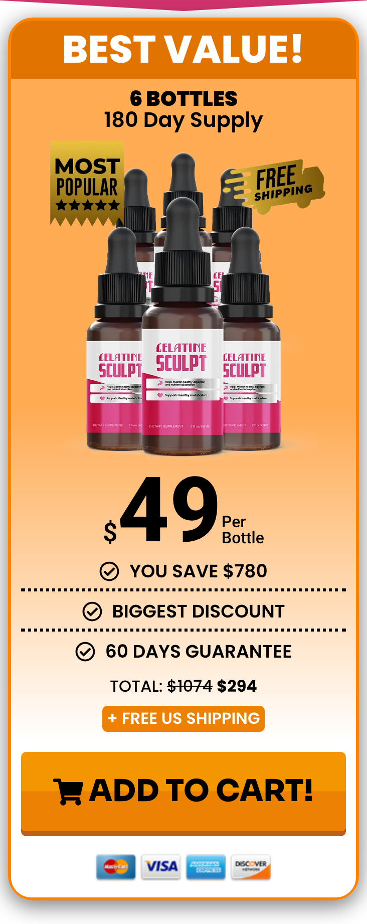 Gelatine Sculpt 180 day supply